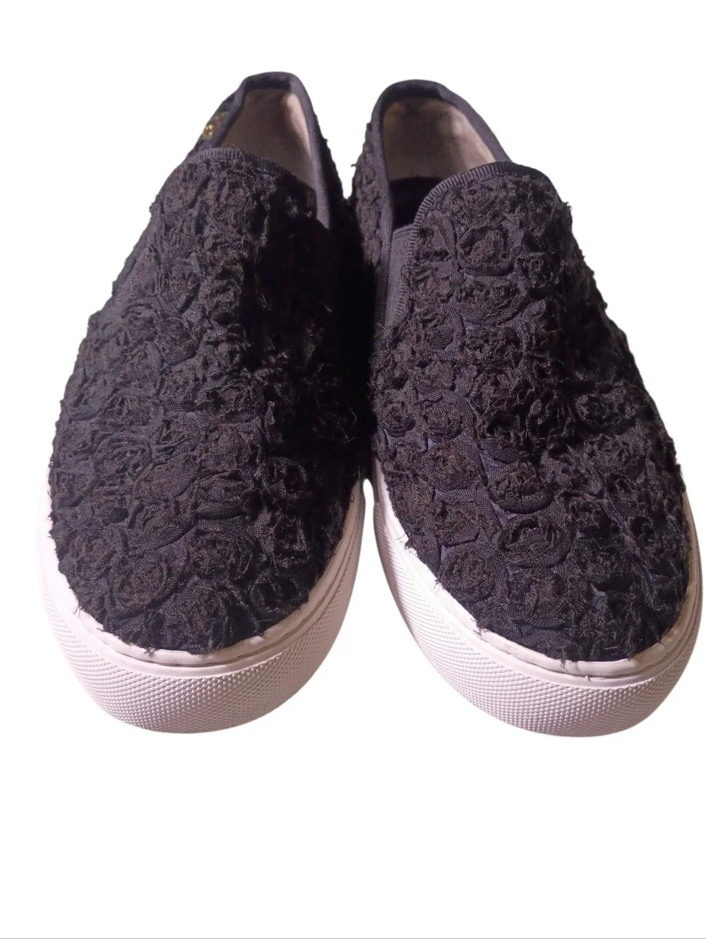 Tory Burch Black‎ Floral-Texture Slip-On Sneakers